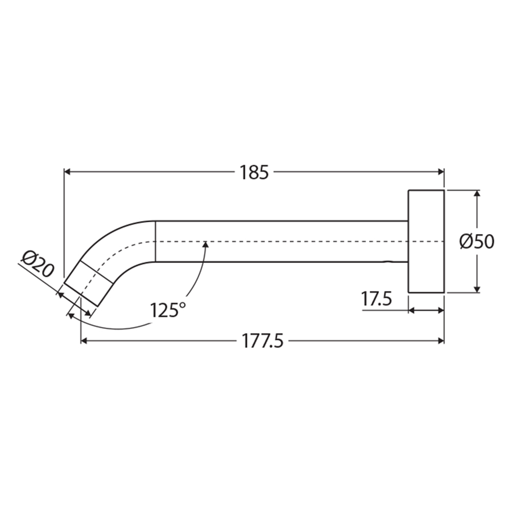 Kaya 180mm Wall Bath/Basin Spout