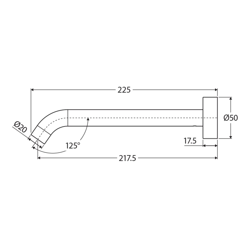 Kaya 220mm Wall Bath/Basin Spout