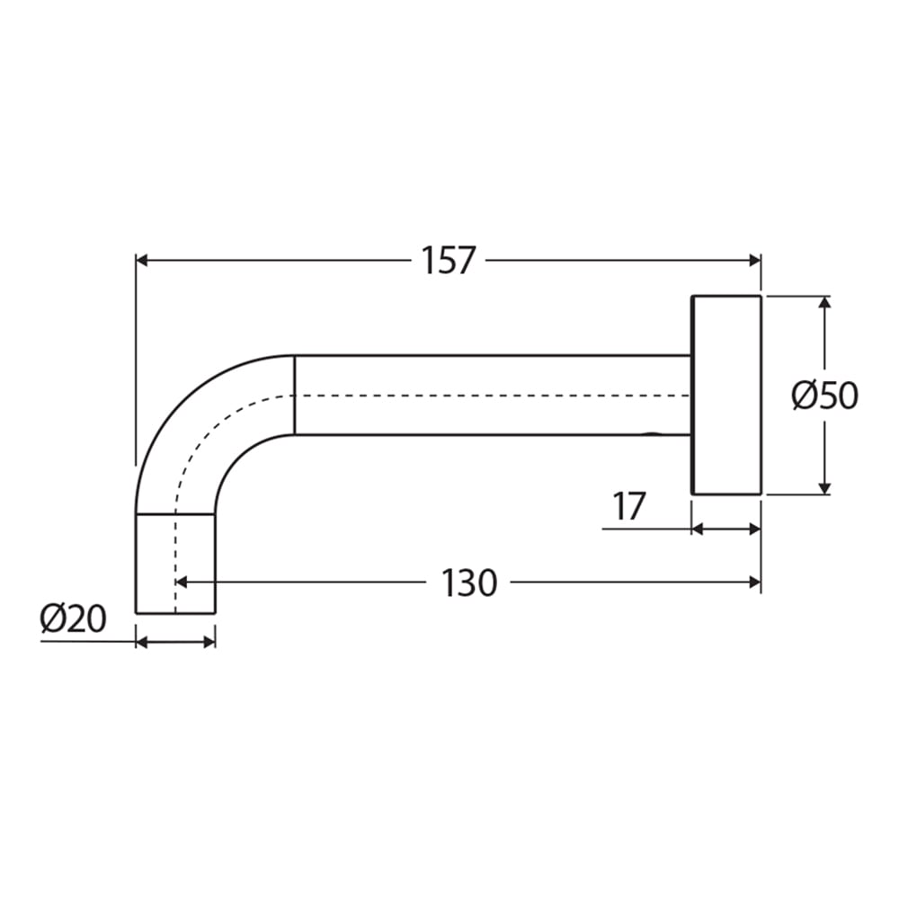 Kaya 130mm Bath/Basin Wall Spout