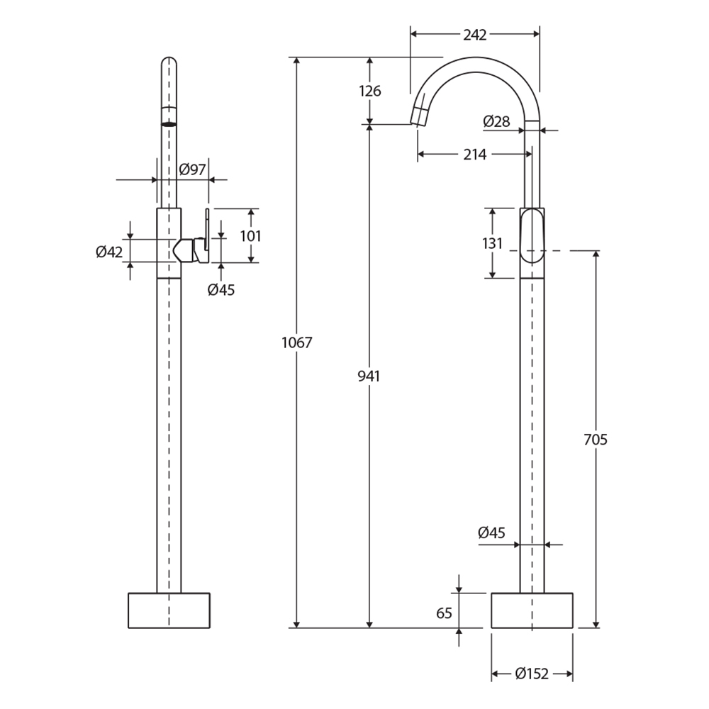 Empire Floor Mounted Bath Mixer