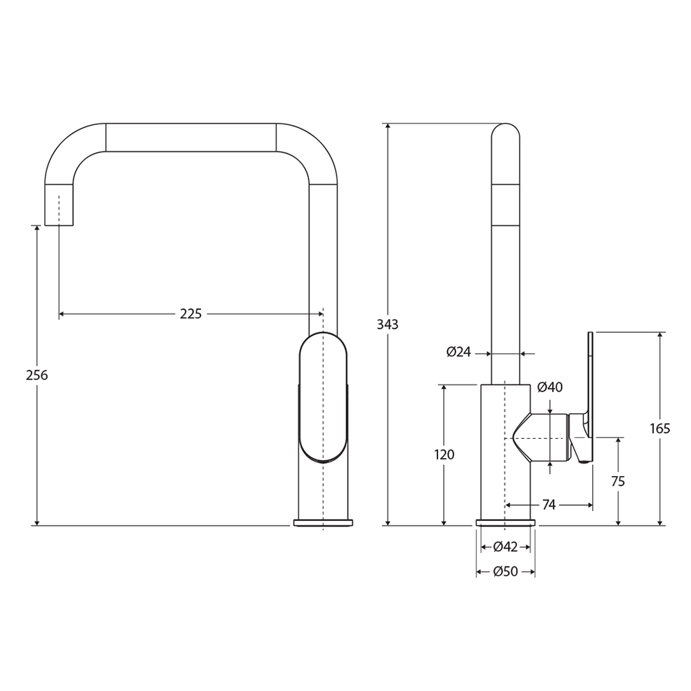 Empire Slim Kitchen Sink Mixer