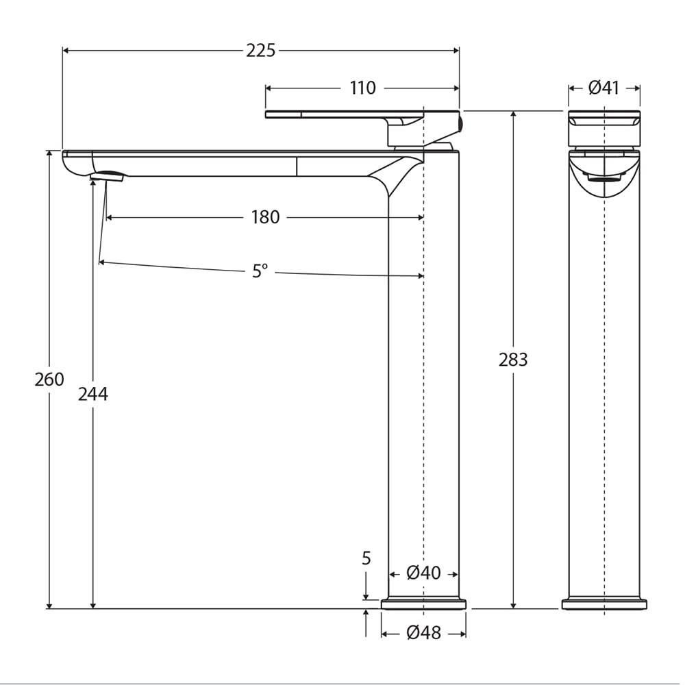 Empire Slim Tall Basin Mixer