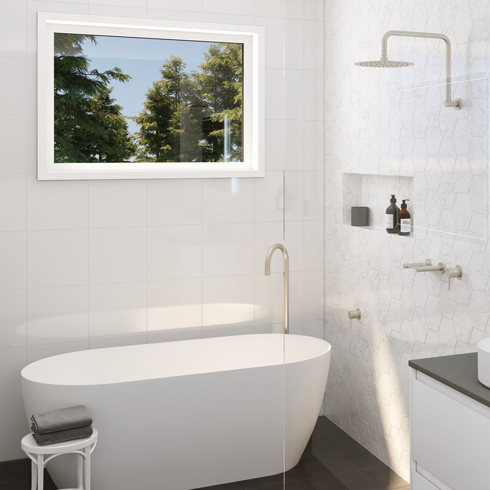 Kaya Gooseneck Floor Mounted Bath Spout