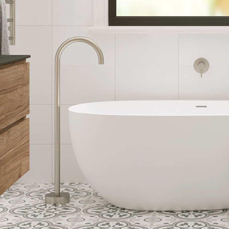 Kaya Gooseneck Floor Mounted Bath Spout