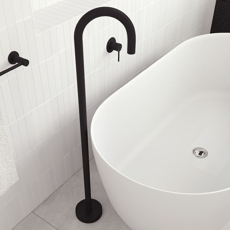Kaya Gooseneck Floor Mounted Bath Spout
