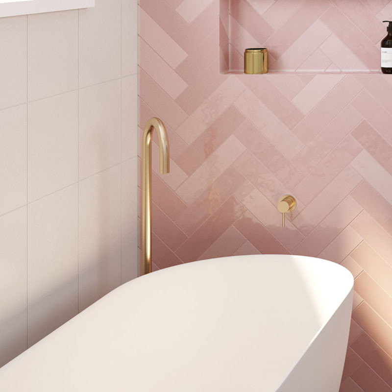 Kaya Gooseneck Floor Mounted Bath Spout
