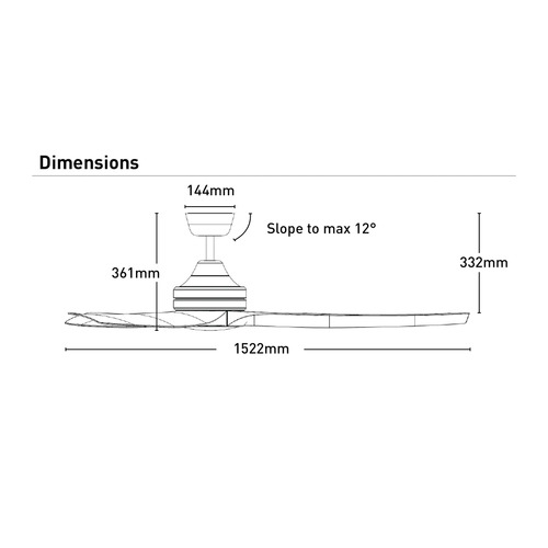 Lora DC Ceiling Fan with LED & Remote Control
