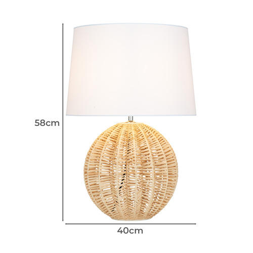 58cm Stiloso Raffia Table Lamp
