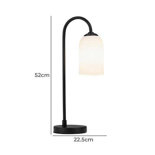 18cm Stupendo Frosted White Glass Table Lamp
