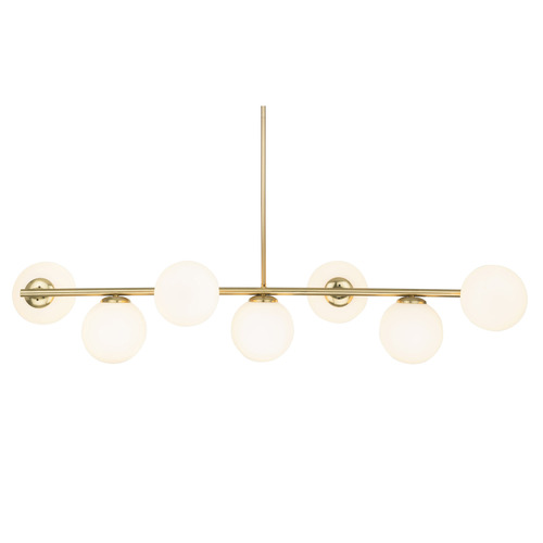 Concord Metal & Opal Glass 7 Light Pendant