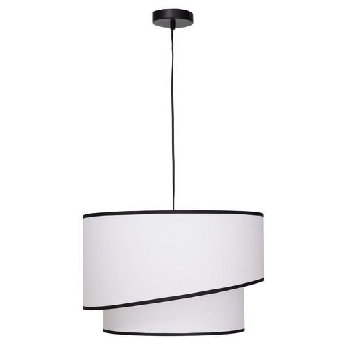 Decatur White Fabric & Metal Pendant Light