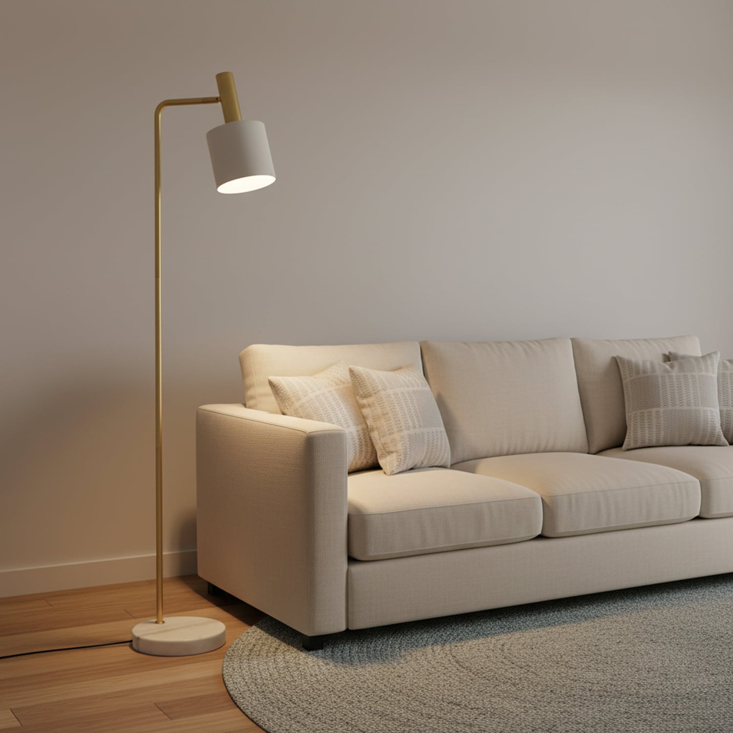 Addison Brushed Brass & Marble Floor Lamp
