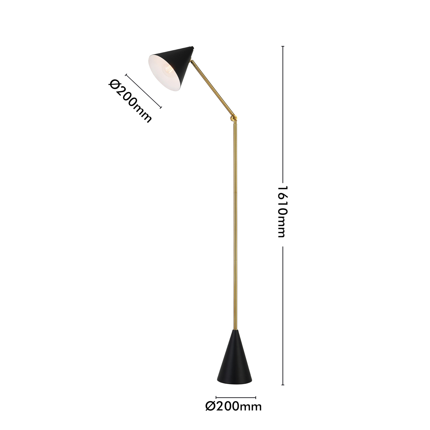 Baciare Metal Conical Floor Lamp
