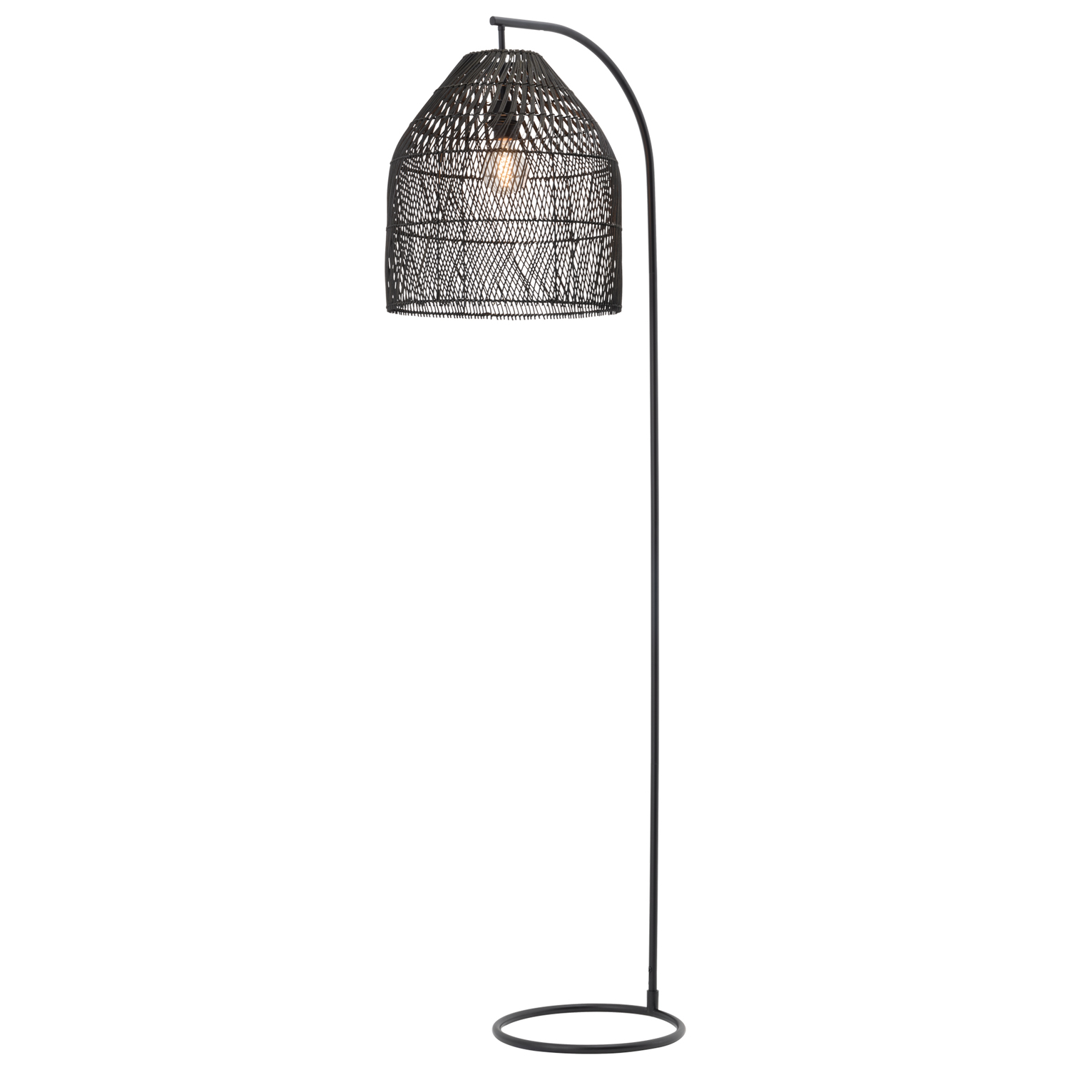 Shelby Iron & Rattan Floor Lamp