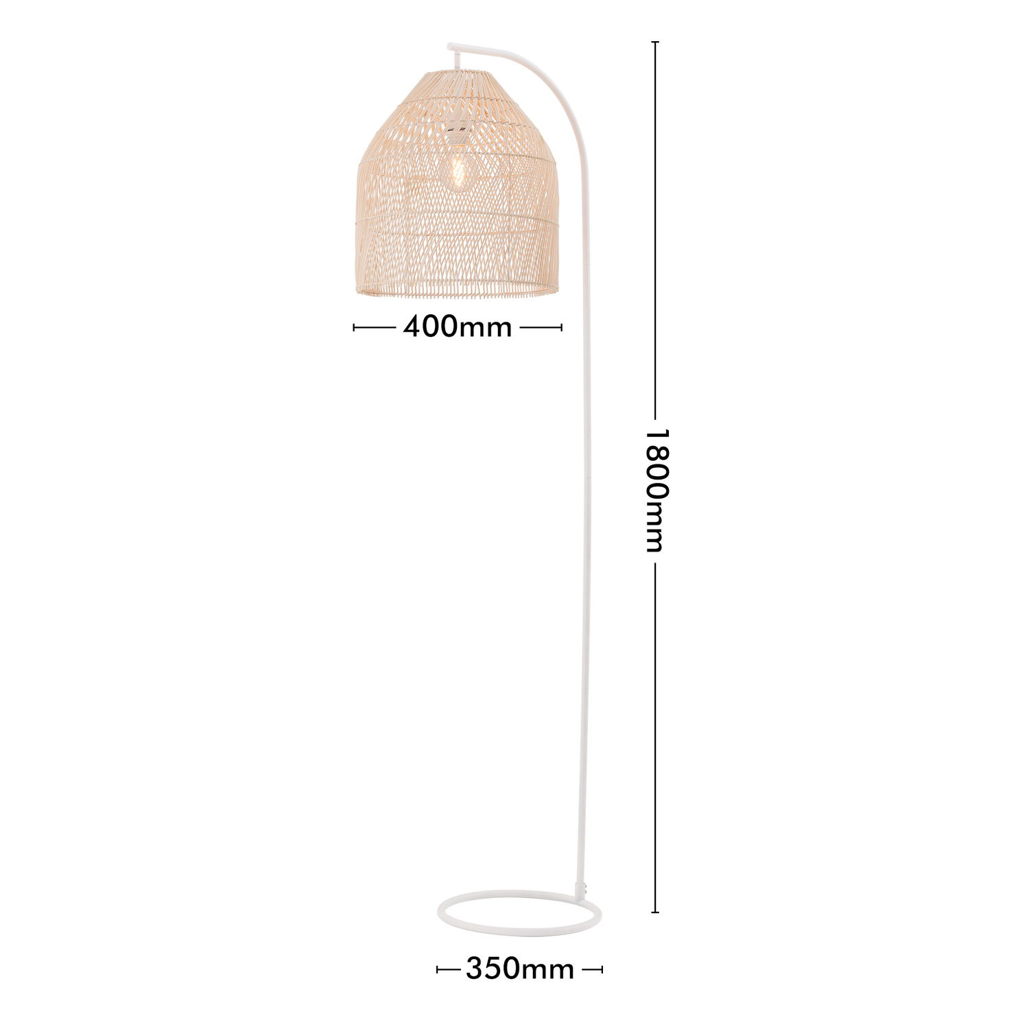 Shelby Iron & Rattan Floor Lamp
