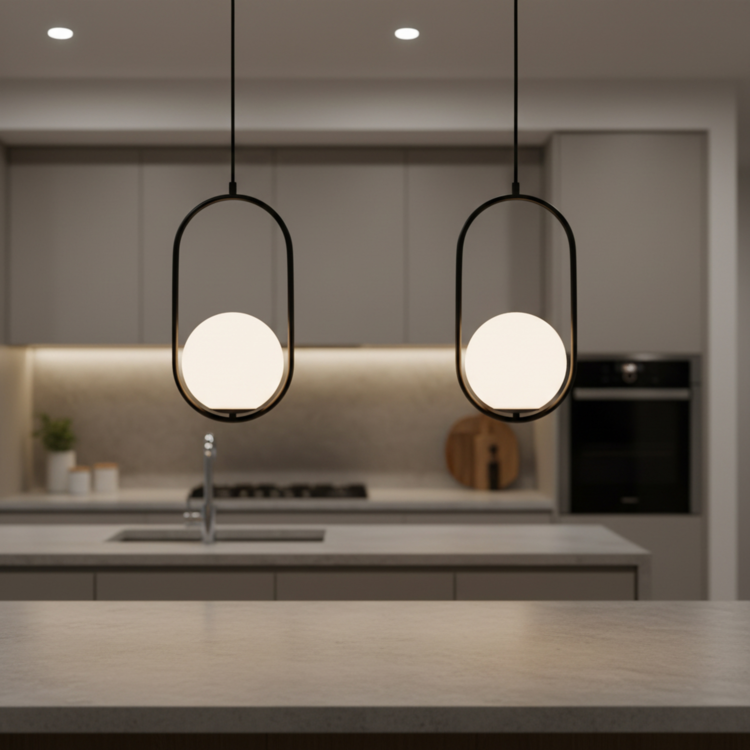 Novato Iron & Opal Glass Pendant Light