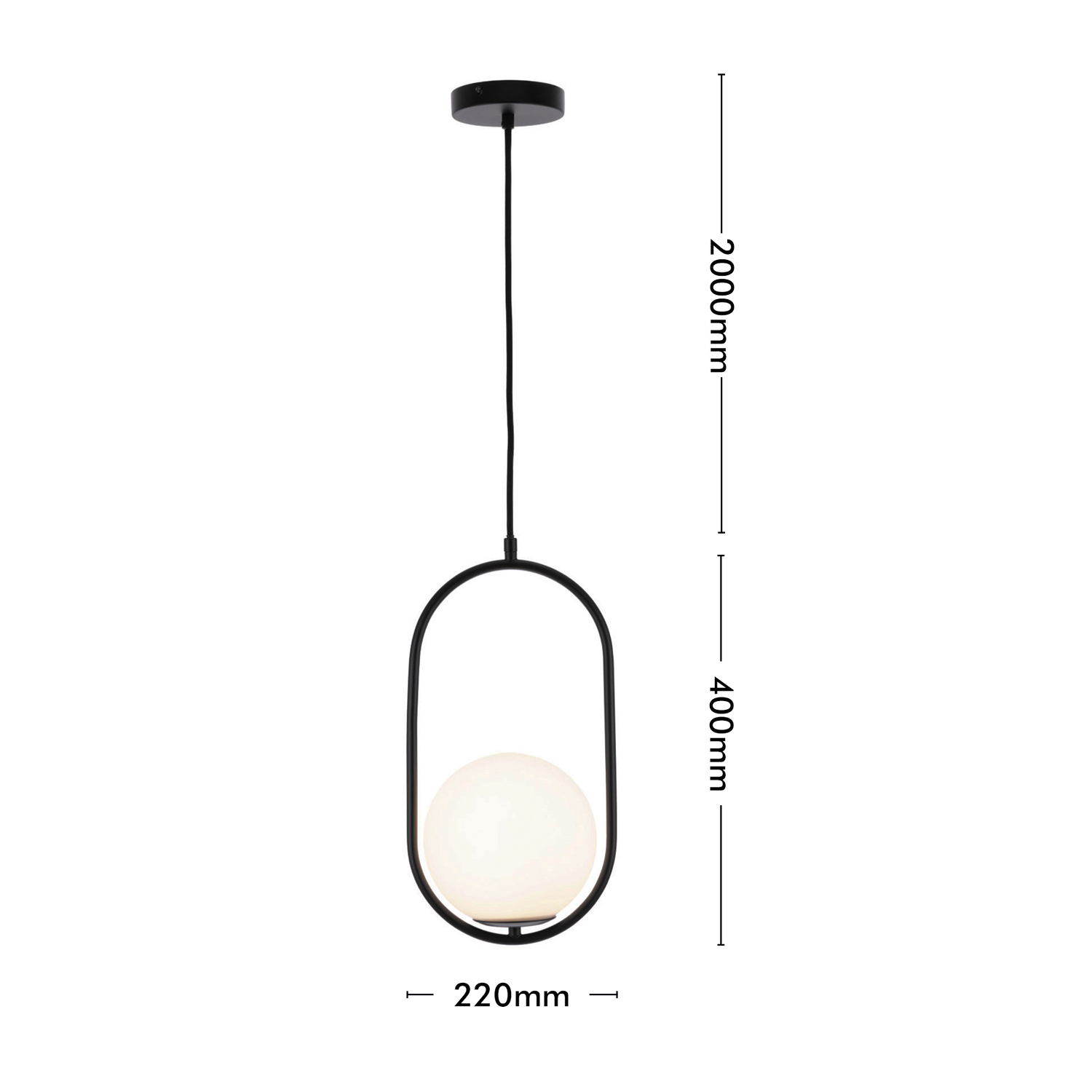 Novato Iron & Opal Glass Pendant Light