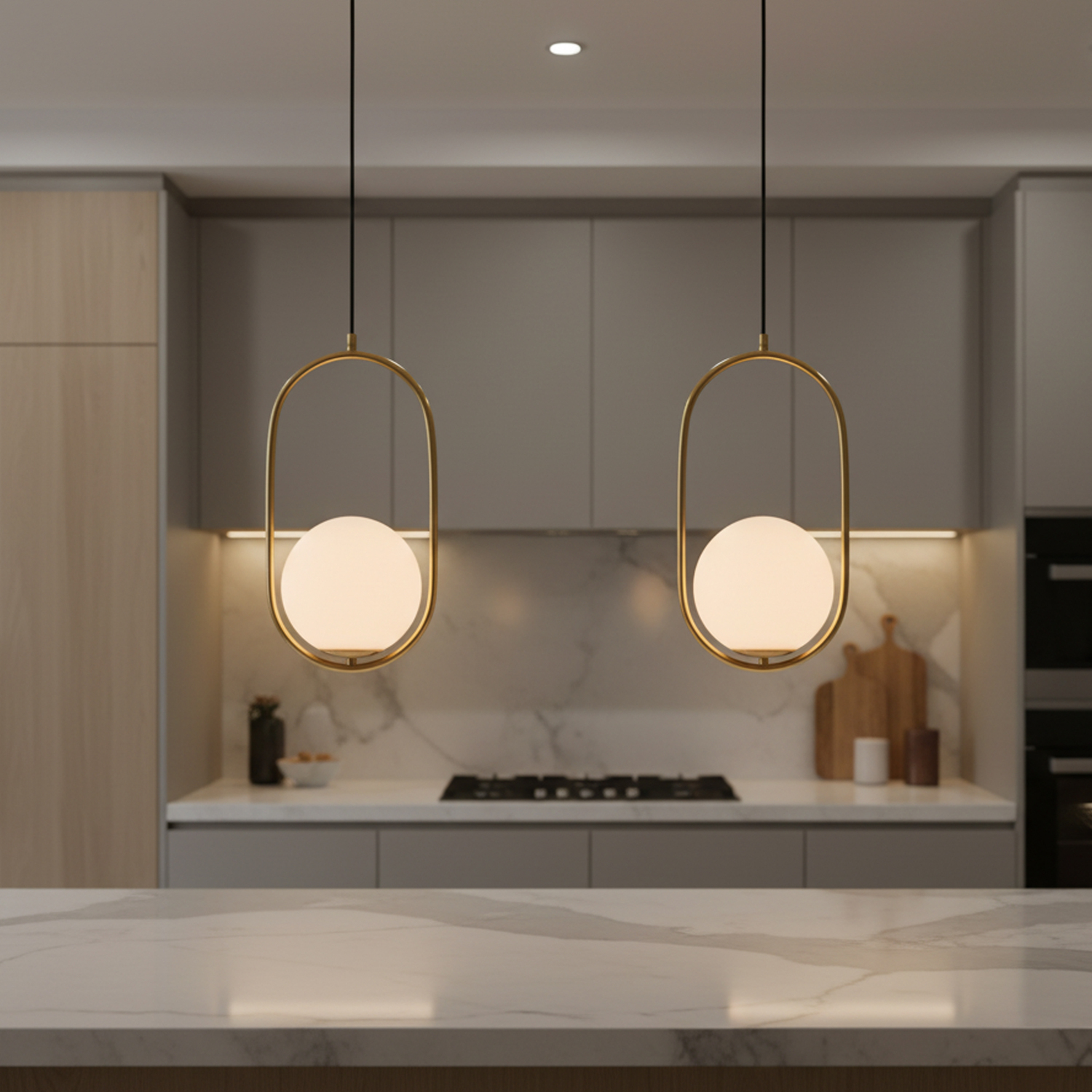 Novato Iron & Opal Glass Pendant Light