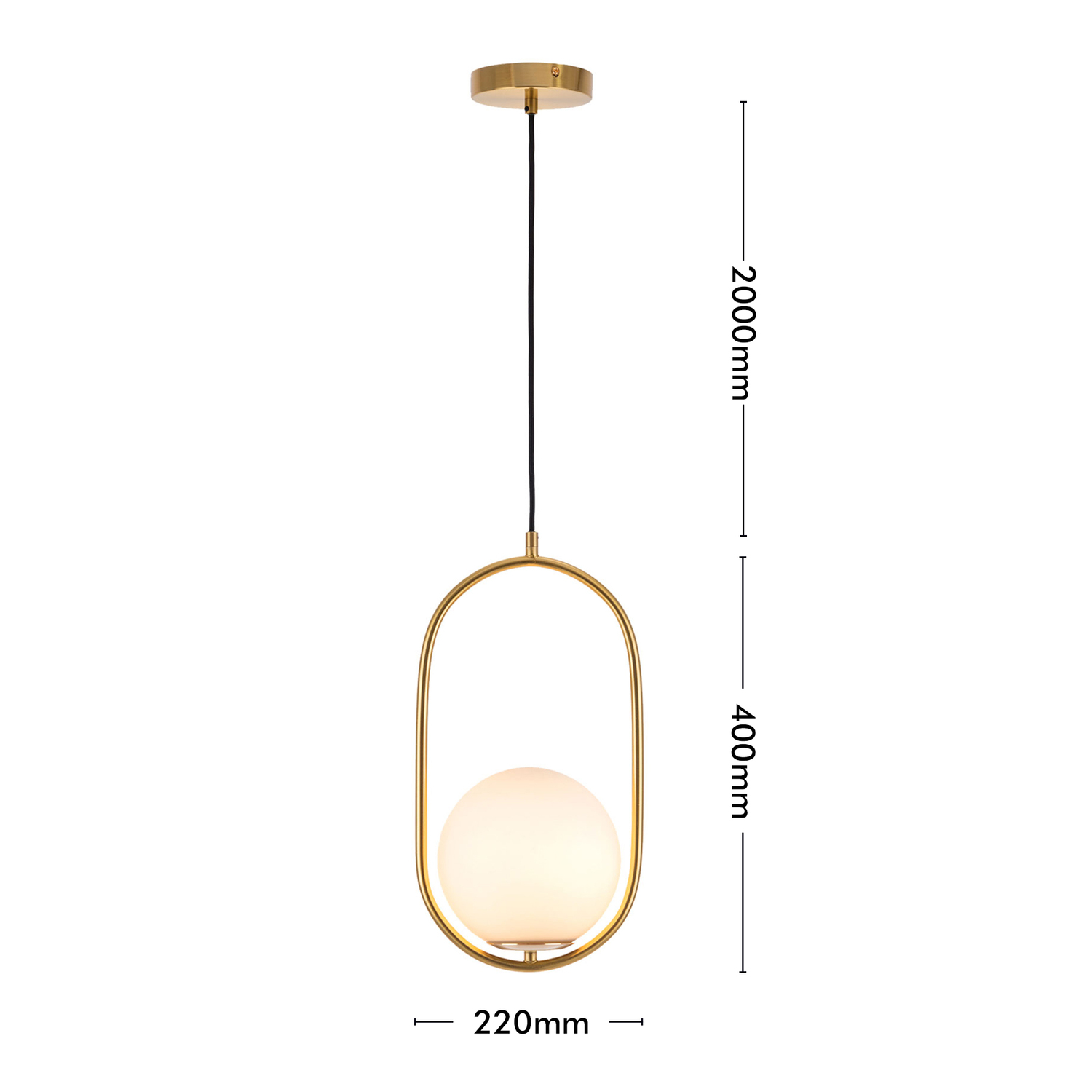 Novato Iron & Opal Glass Pendant Light