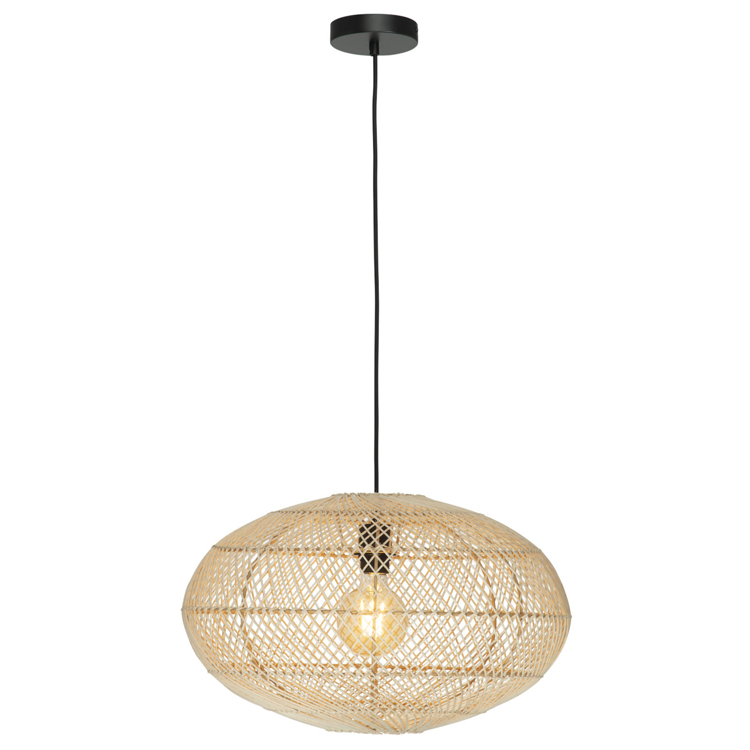 Zivon Steel & Rattan Pendant Light