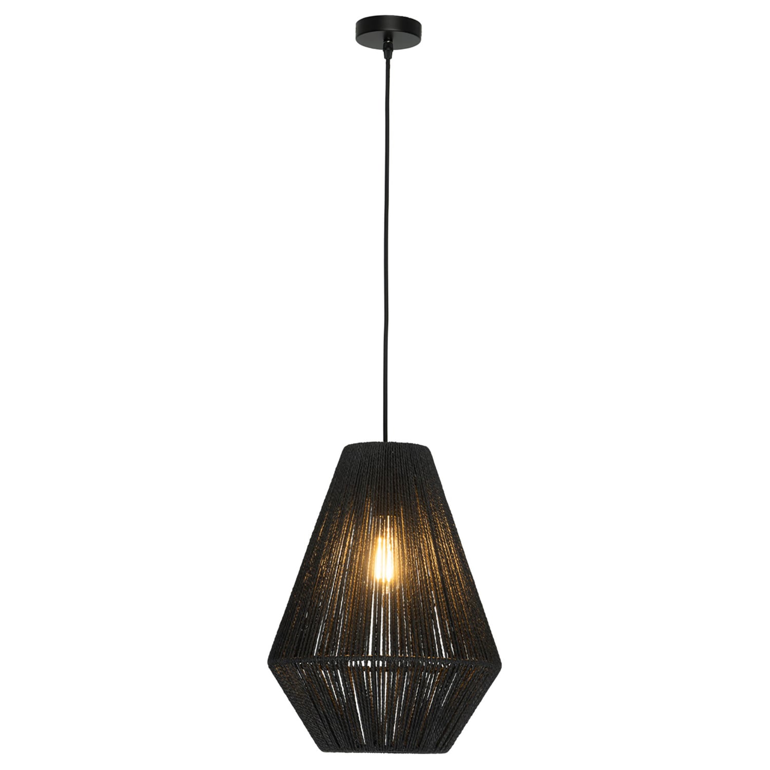 Dayton Steel & Rattan Pendant Light