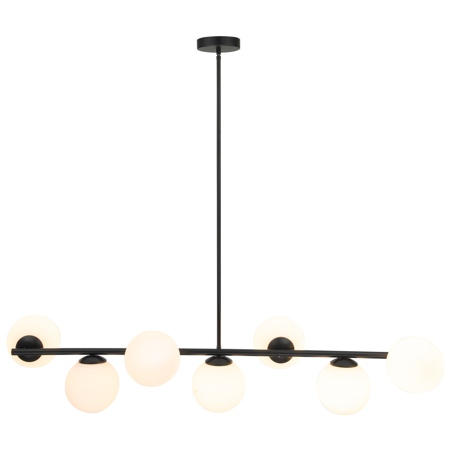 Concord Iron & Opal Glass 7 Light Pendant