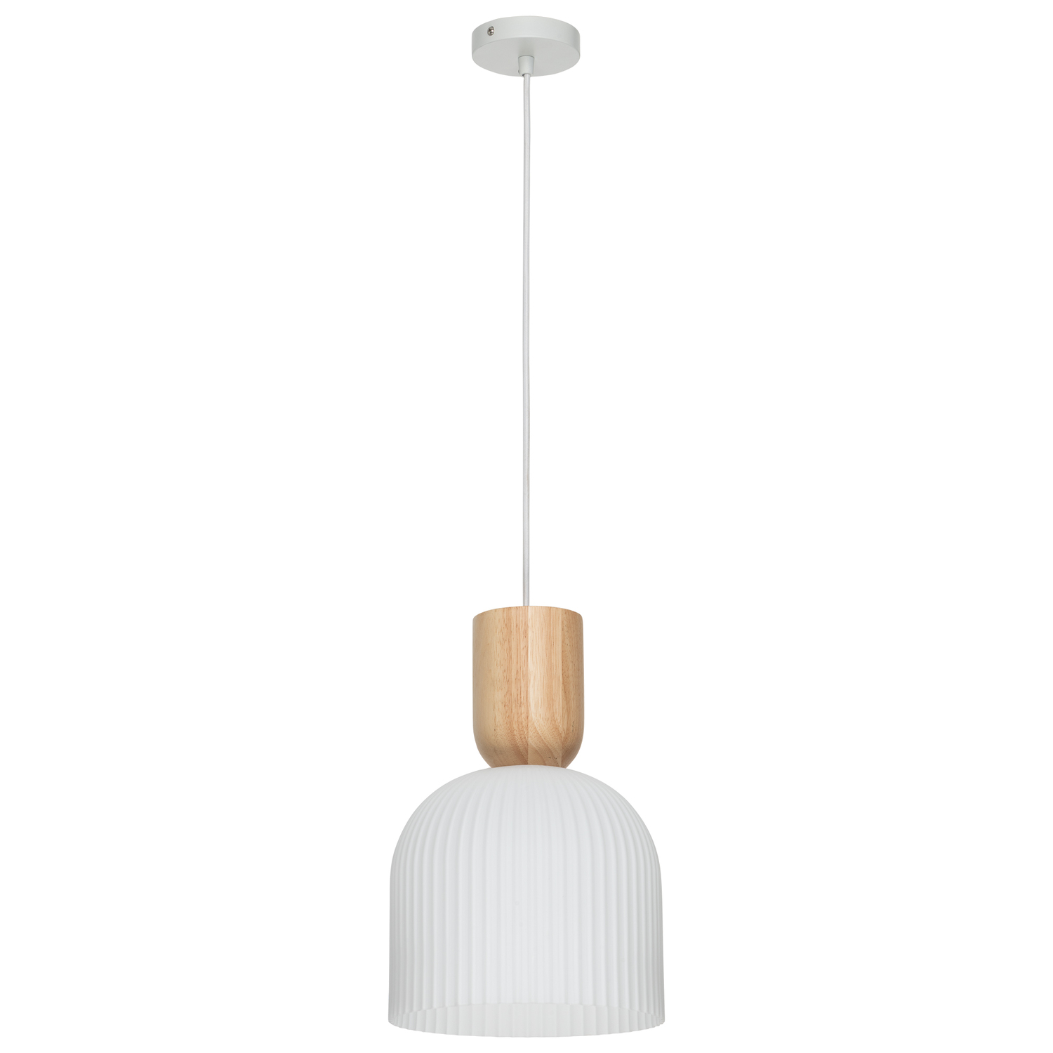 Madison Rubberwood & Glass Pendant Light
