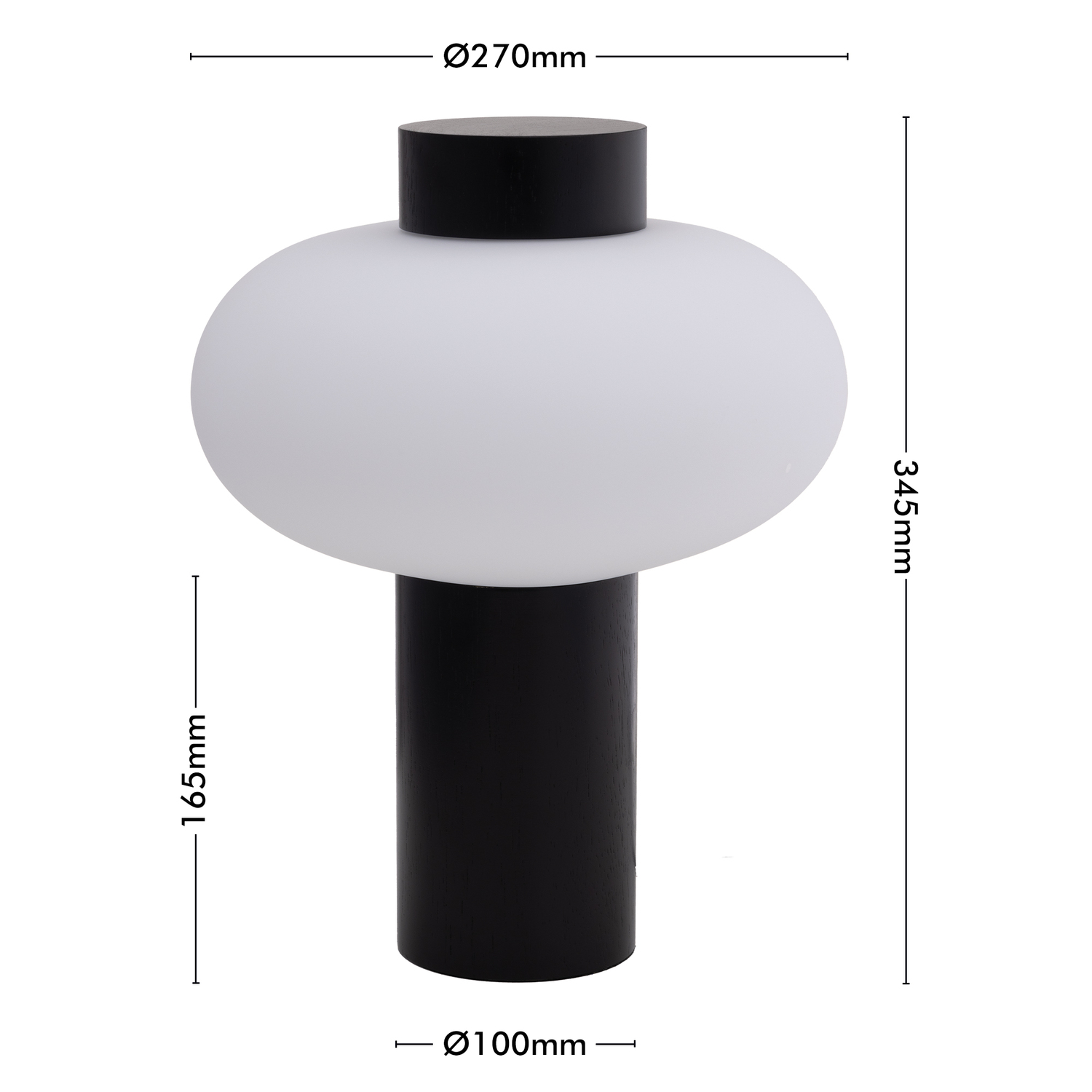 Luso Rubberwood & Opal Glass Table Lamp