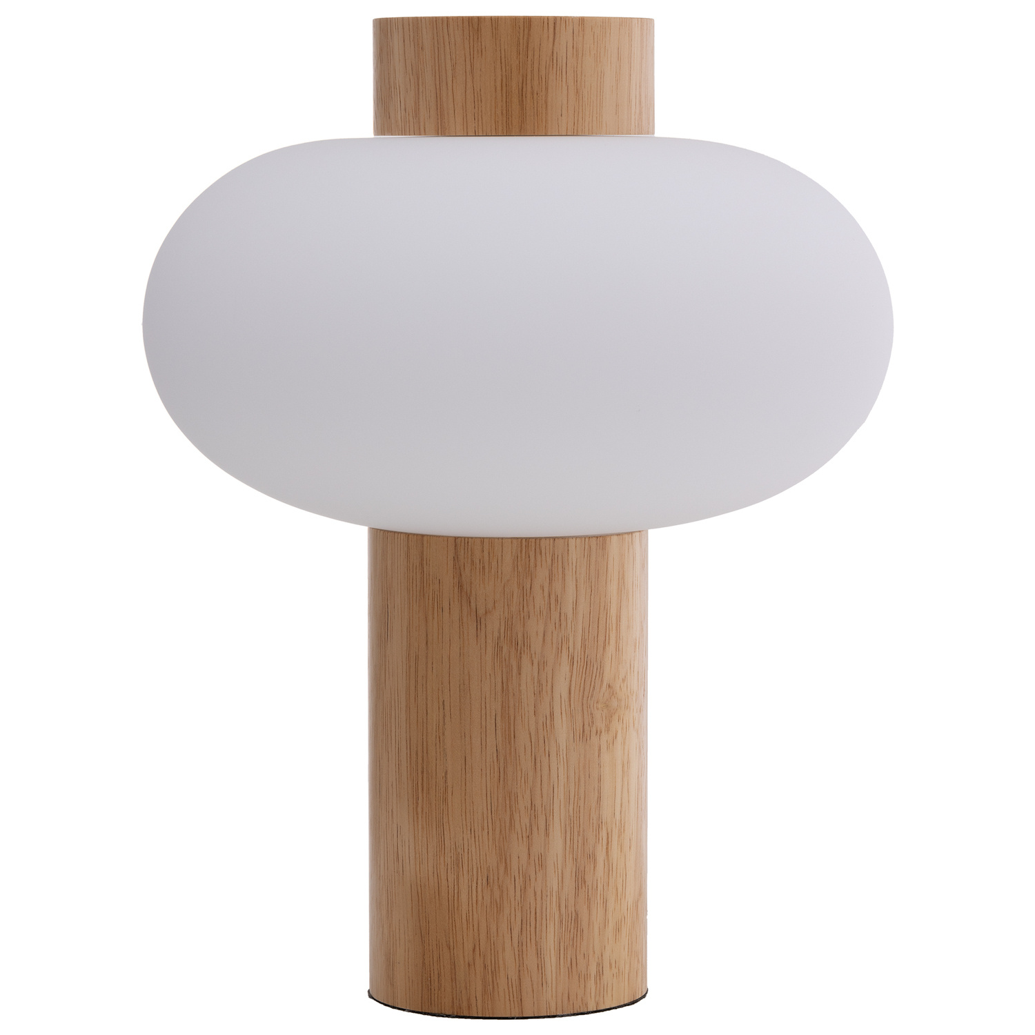 Luso Rubberwood & Opal Glass Table Lamp
