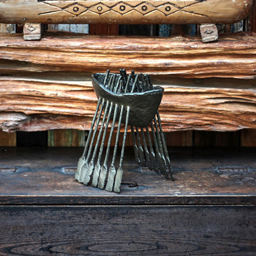Metallic Longboat Aluminium Figurine