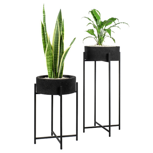 SLH House Black Lava Stone Plant Stand | Temple & Webster