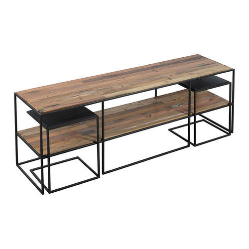 3 Piece Sublime Wooden TV Unit & Side Tables Set