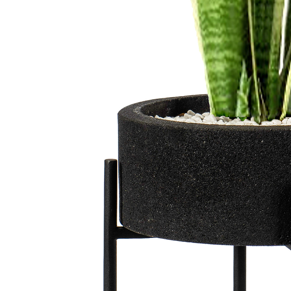 Black Lava Stone Plant Stand