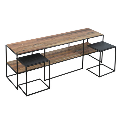 3 Piece Sublime Wooden TV Unit & Side Tables Set