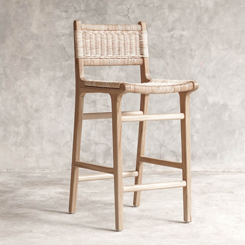 Terence Teak Wood Counter Stool