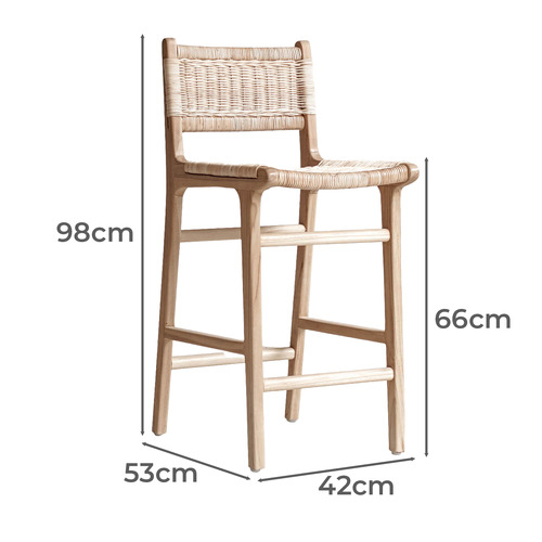 Terence Teak Wood Counter Stool