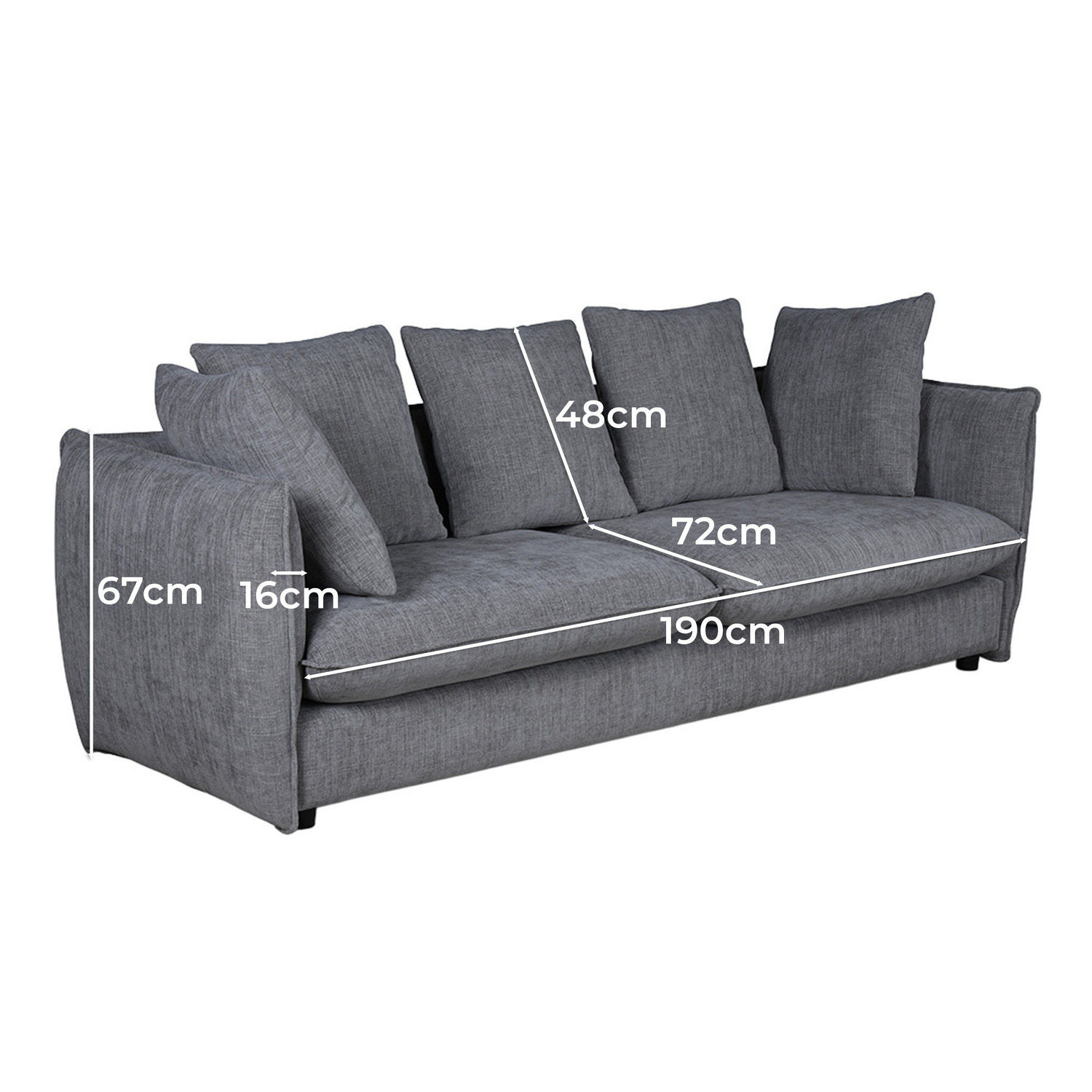 Bettina 3 Seater Upholstered Sofa