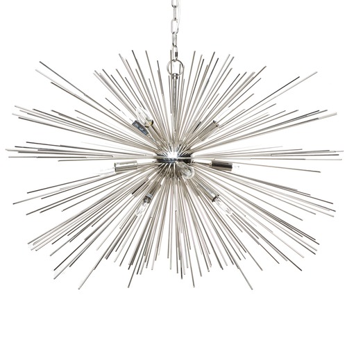 Large Sunburst Nickel Pendant Light Temple Webster