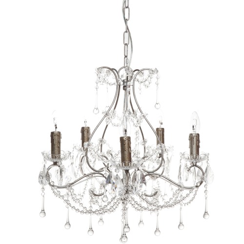 Antique Silver Houston 5 Light Chandelier Temple Webster Lexington Home Antique Silver Houston 5 Light Chandelier
