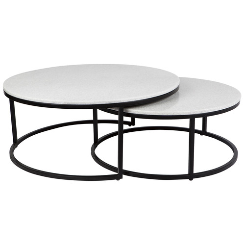 2 Piece Chloe Nesting Coffee Table Set, Black Oval Coffee Table Australia