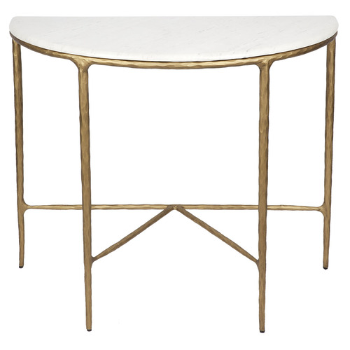 Lexington Home Heston Curved Marble, Round Console Table