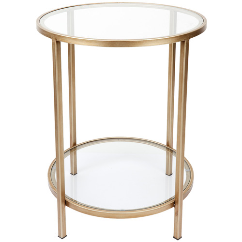 Charlotte Round Glass Top Side Table, Glass Top Side Tables Round