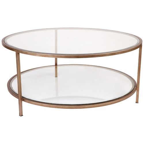 Charlotte Round Glass Top Coffee Table, Round Glass Coffee And End Table Set