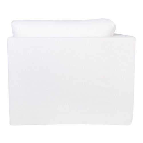 White Cohen Linen-Blend Slipcover Corner Seat Chair