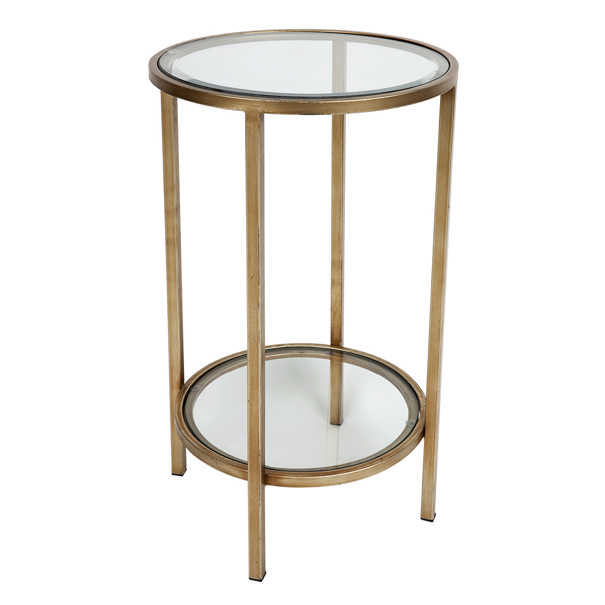 Antique Gold Seraiah Glass Petite Side Table