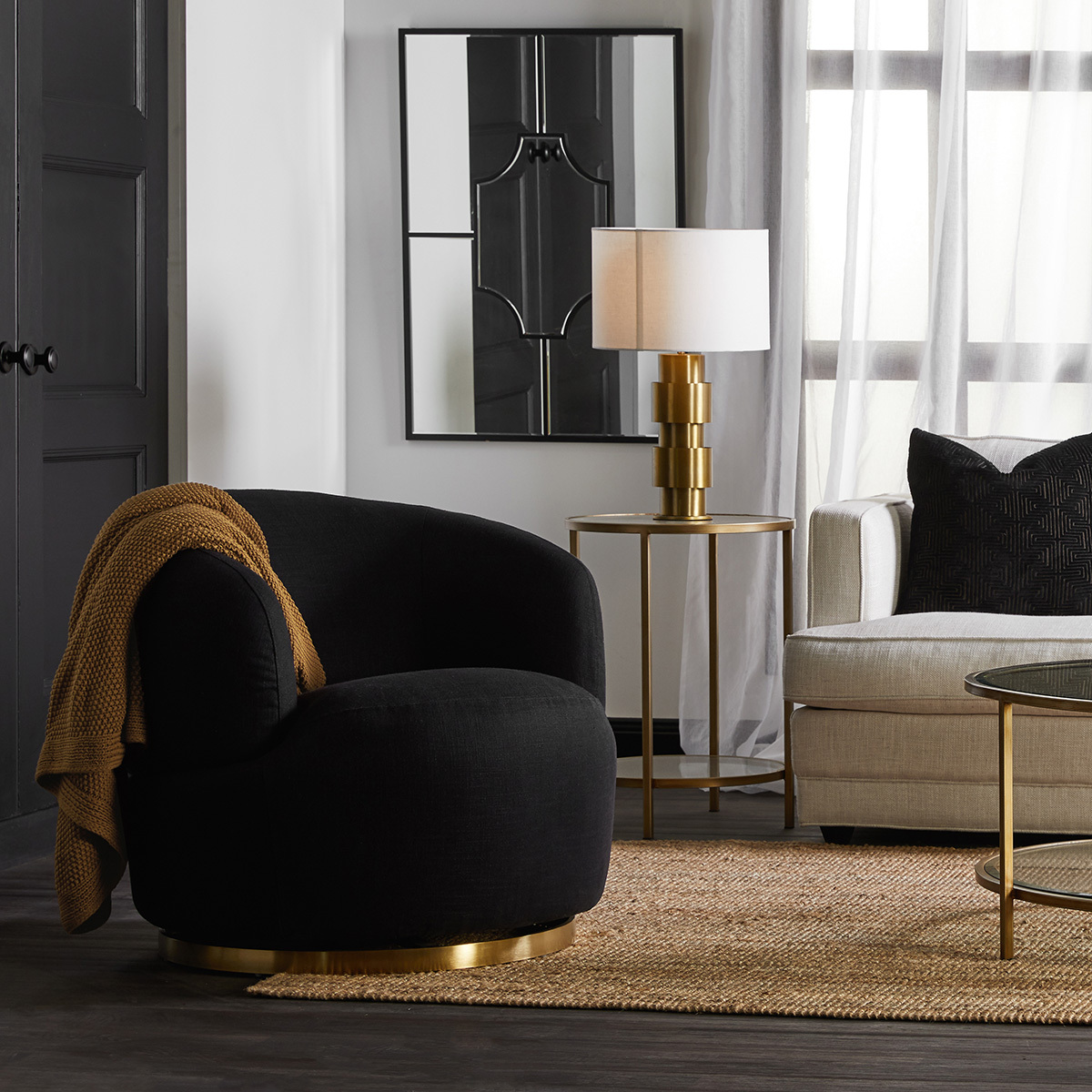 Black Boyd Wall Mirror