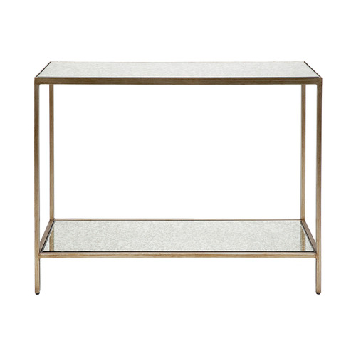 Antique Gold Dorian Glass-Top Console Table