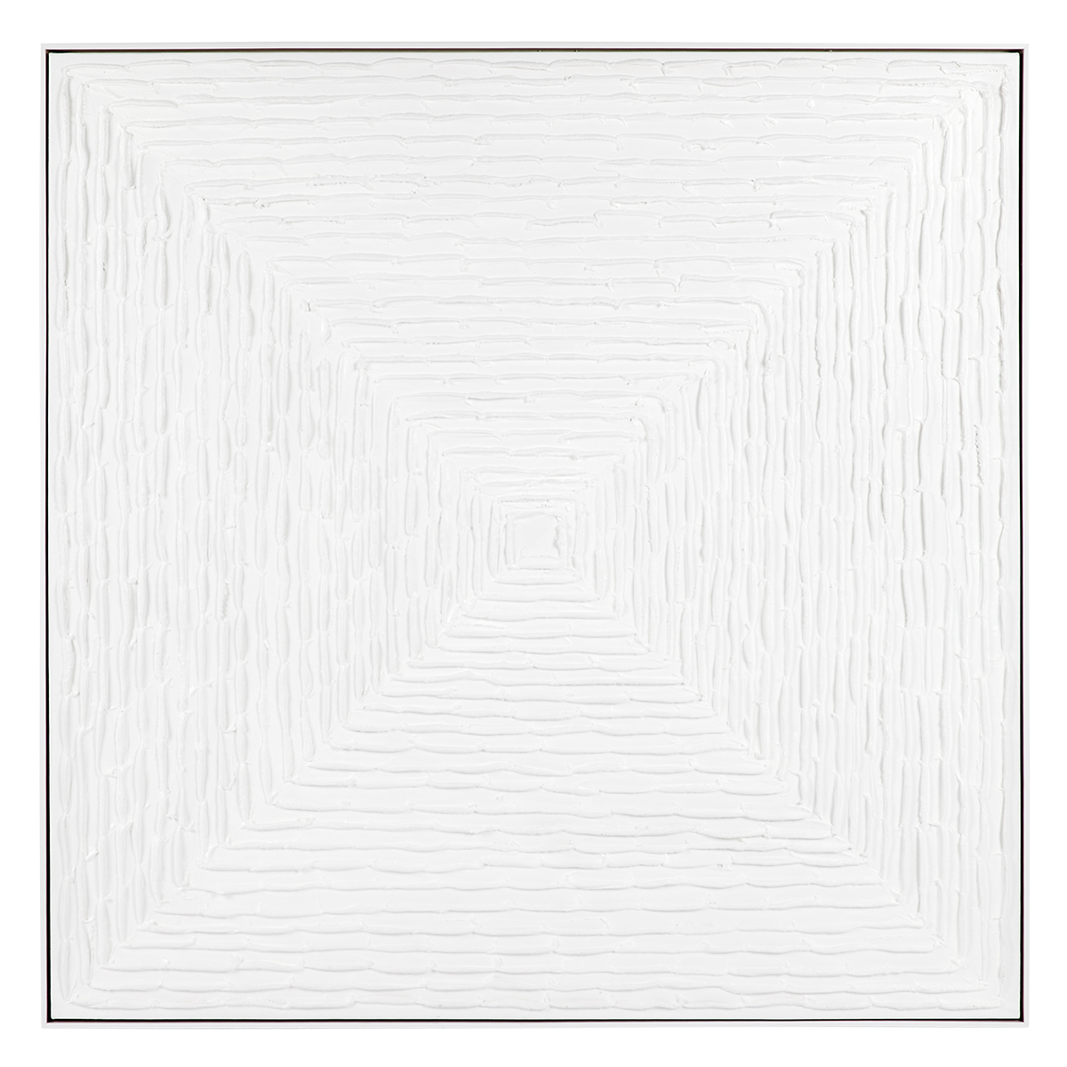 White Vortex Hand-Painted Framed Canvas Wall Art