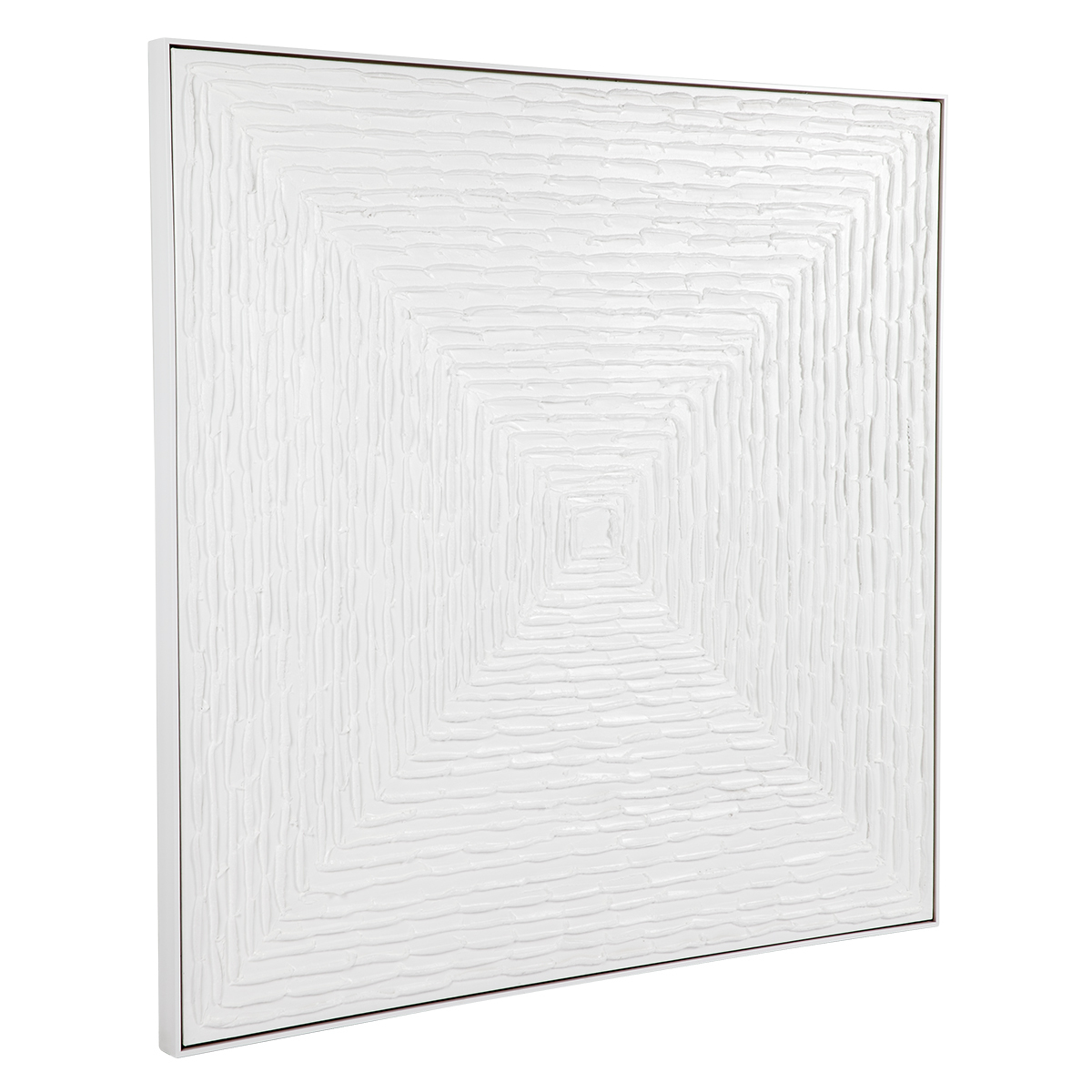 White Vortex Hand-Painted Framed Canvas Wall Art