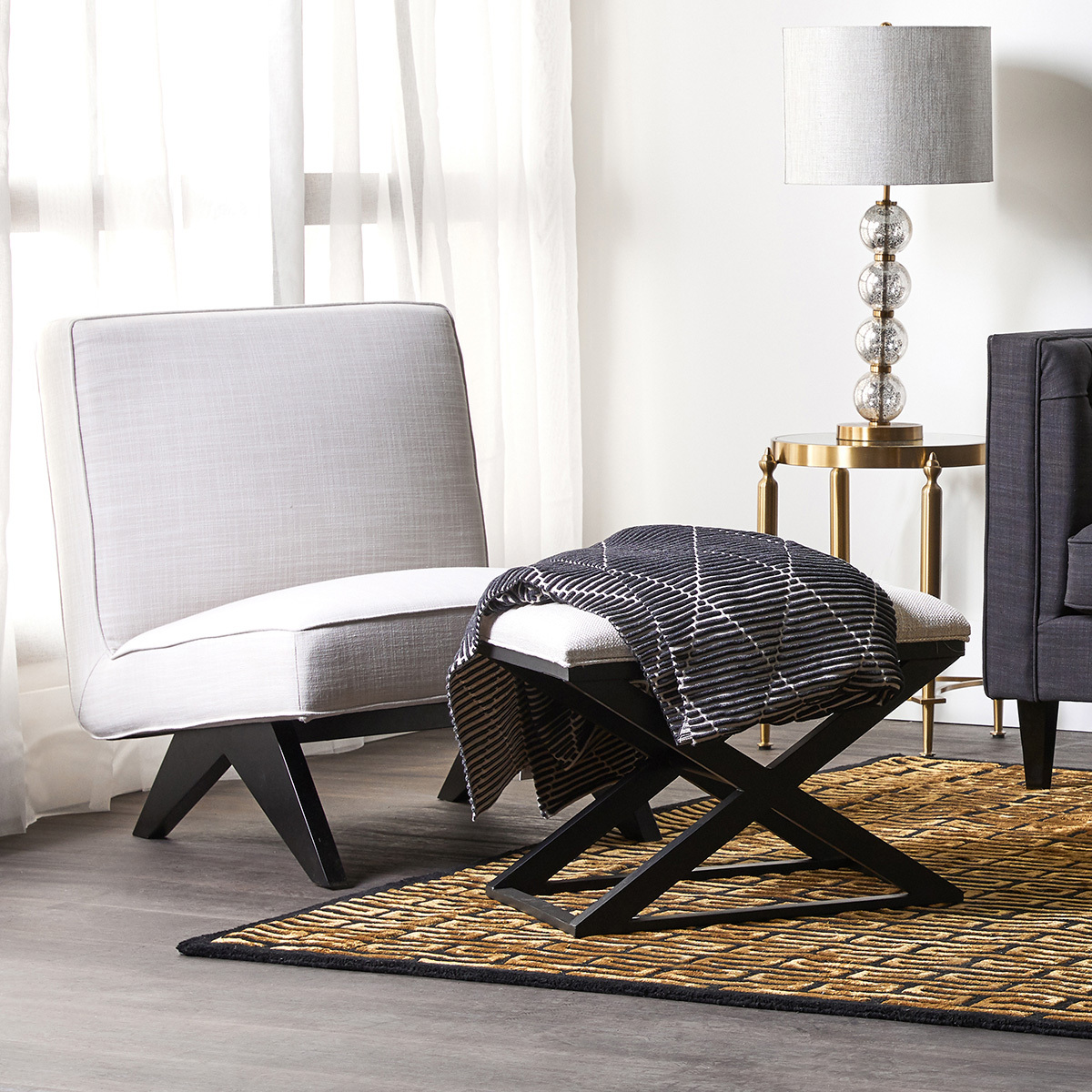 Black Logan Stool